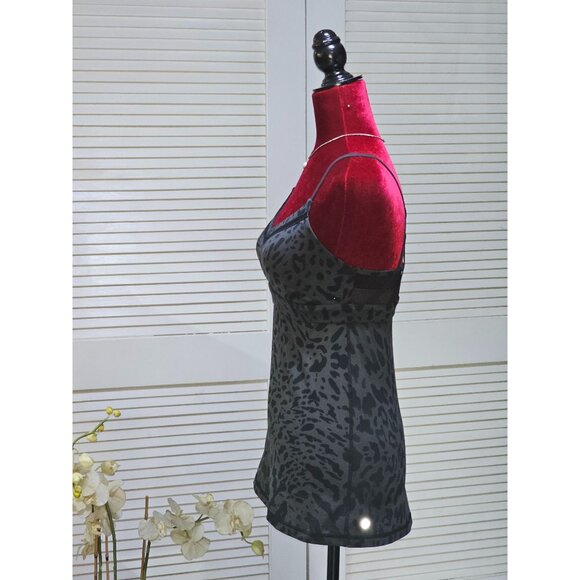 Lululemon Women's Black Animal Print Just Breathe Tank Size 6 2597 - Picture 6 of 15